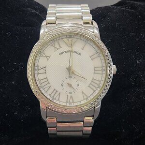 Vintage Stainless Steel Emporio Armani Unisex Bracelet Watch Quartz 36mm Case